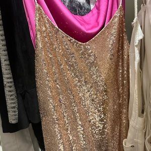 NBD Rose Gold Sequin Mini Dress